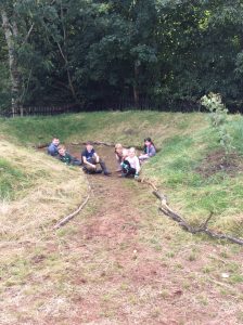Maintaining areas and adding logs to edge the path