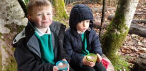 Hot chocolate in the woods