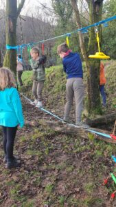 Slack line obstacle course